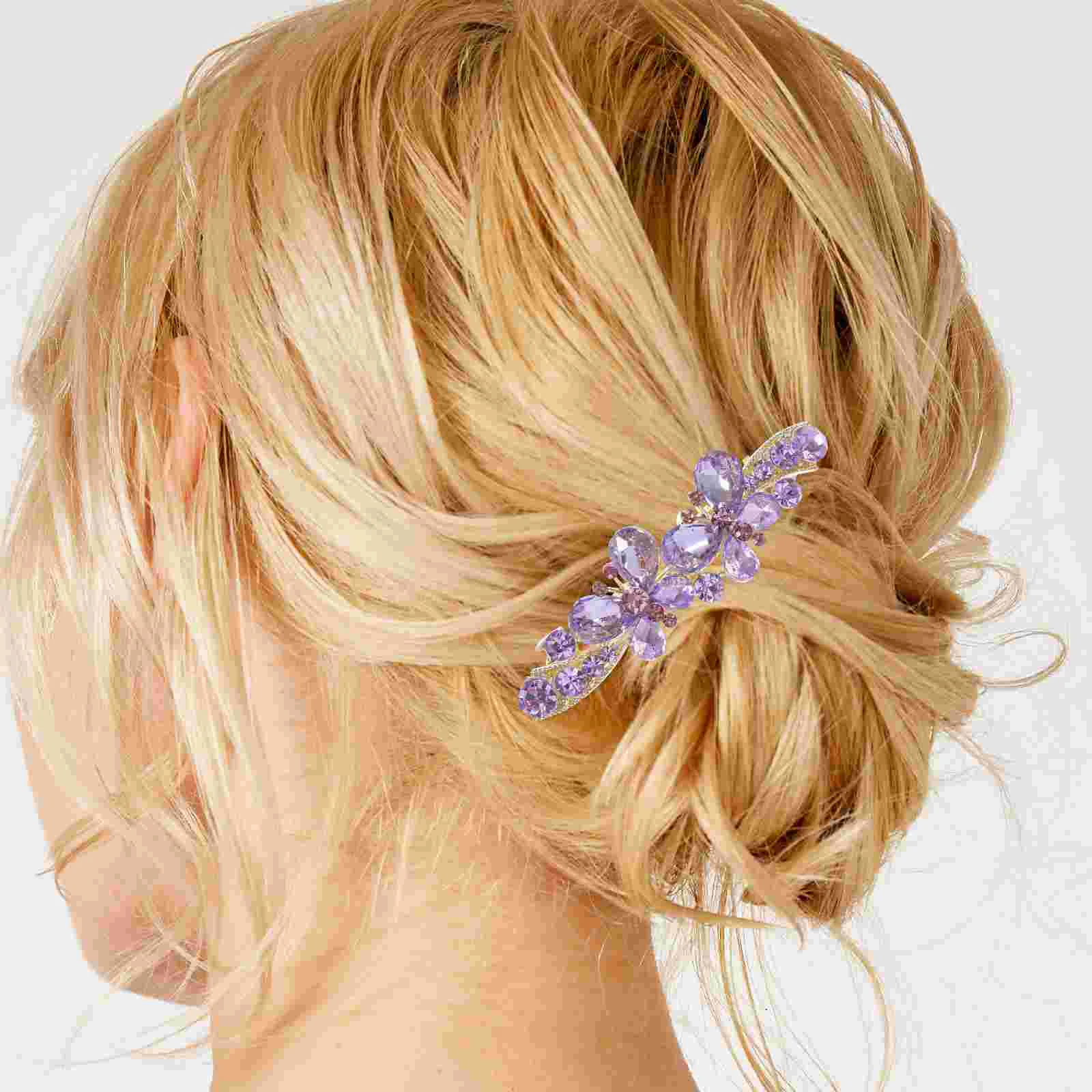 Rhinestone Butterfly Hair Vintage Clips Decoration Bow Issue Card Hairpin Zinc Alloy Miss