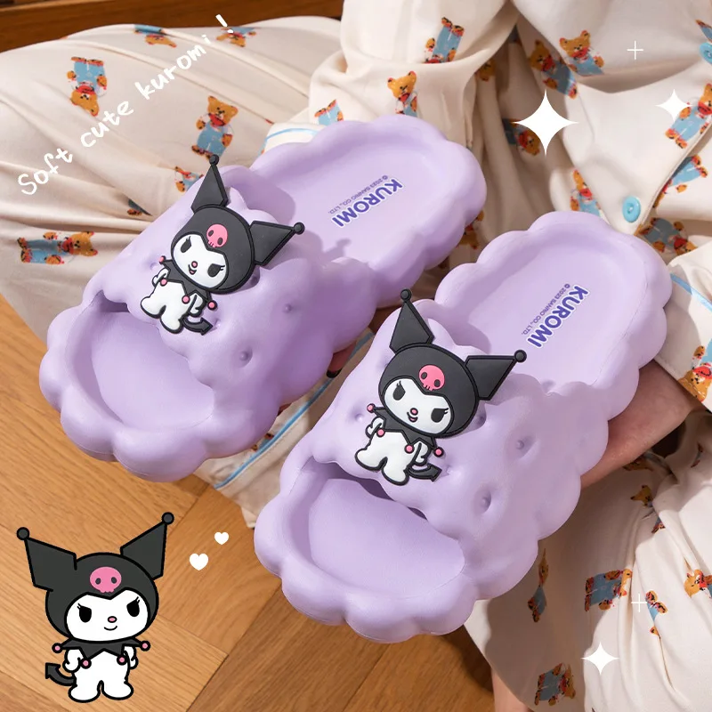 Sanrio Slippers Hello Kitty  Cinnamoroll Kuromi Slippers Kawaii Women Indoor Slippers Comzy Anti-Slip House Flat Slipper 3