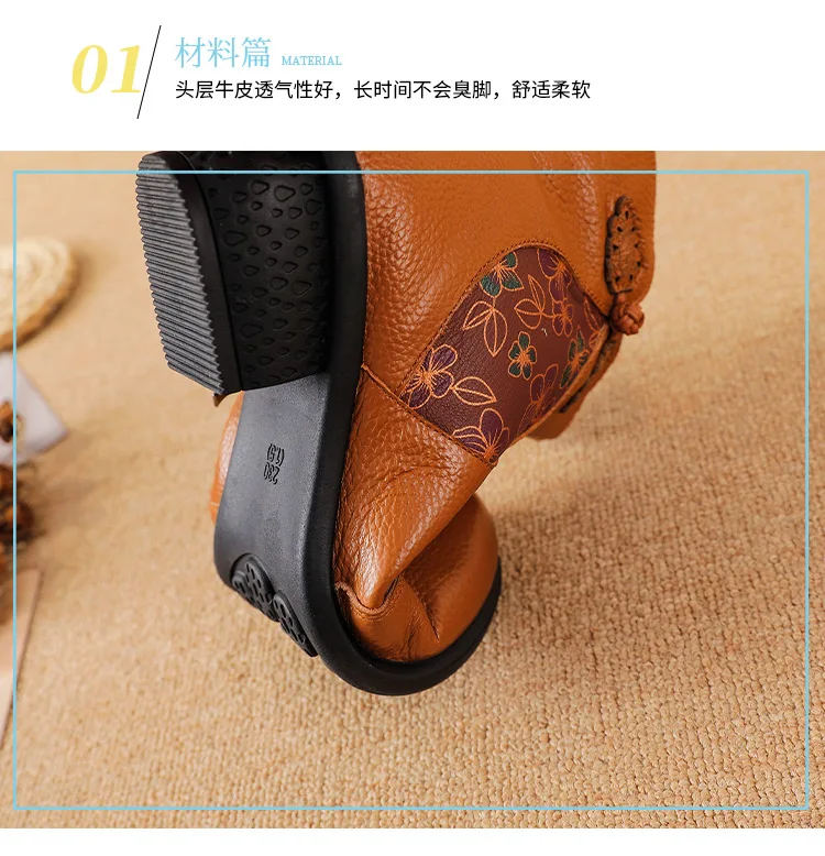 Plus Größe 42, Damen-Stiefeletten mit großem Fuß, hohe Stiefel aus echtem Leder, hochwertige Mama-Winter-Pelzstiefeletten, Damen-Freizeitschuhe – Detail 5
