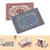 1:12 Scale Dollhouse Carpet Playing House Decor Floor Coverings Floral Pattern Mat Doll Accessories Miniature Weaving Rug 2