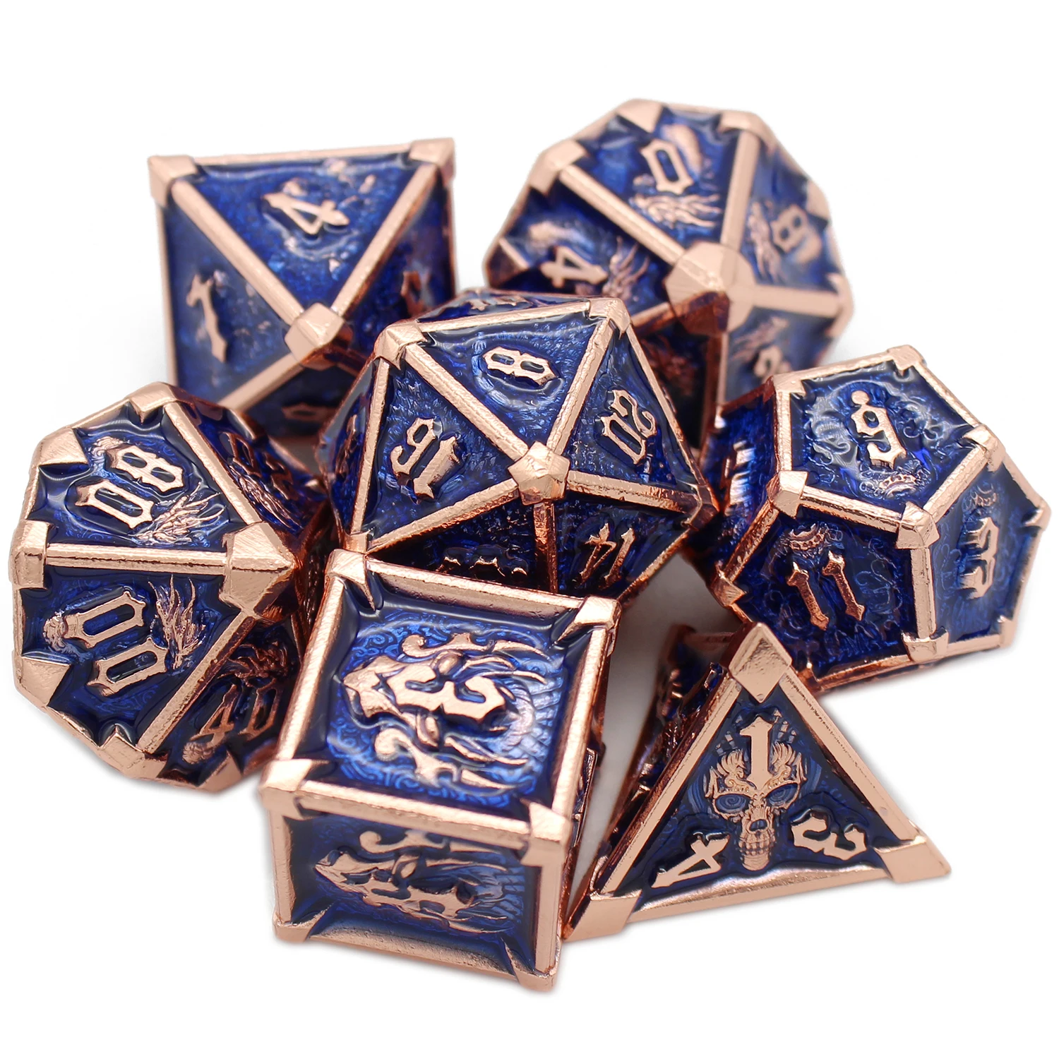 Polyhedral Metal Dice Set for Role Playing, Rpg Game, Pathfinder,Gift,DND, D & D, , 7 Pcs, Board Games ﻿
