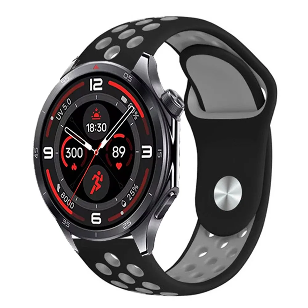 Two-Color Breathable Silicone Strap, 18/20/22mm
