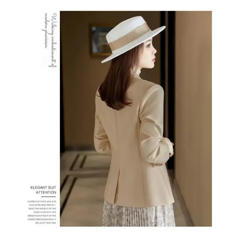 （with lining）Spring and autumn new women's suit jacket Slim professional small suit