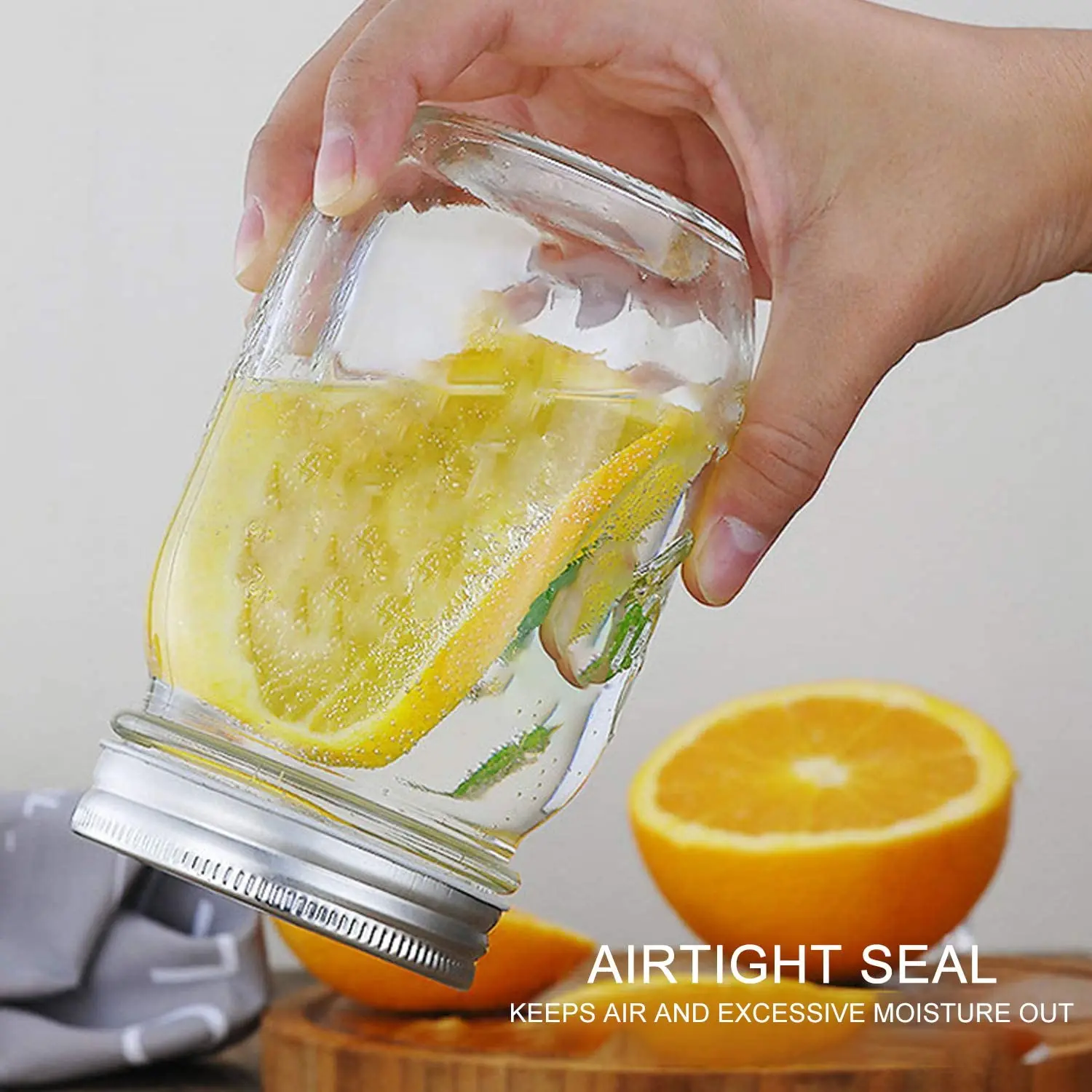 450ML  Regular-Mouth Glass Mason Jars with Metal Airtight Lids and Bands for Canning, Preserving, & Meal Prep 4