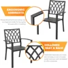 Patio Outdoor Dining Chairs Set of 2, Portable Patio Dining Chairs, Stackable Patio Chairs Metal Chairs for Backyard Lawn Deck 5