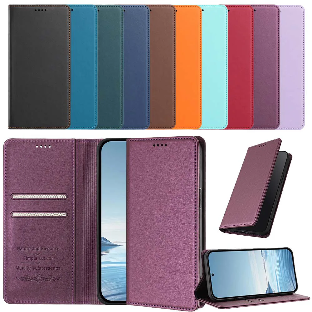 Premium Magnetic Flip Leather Wallet Phone Case – Elegant Protective Back Cover