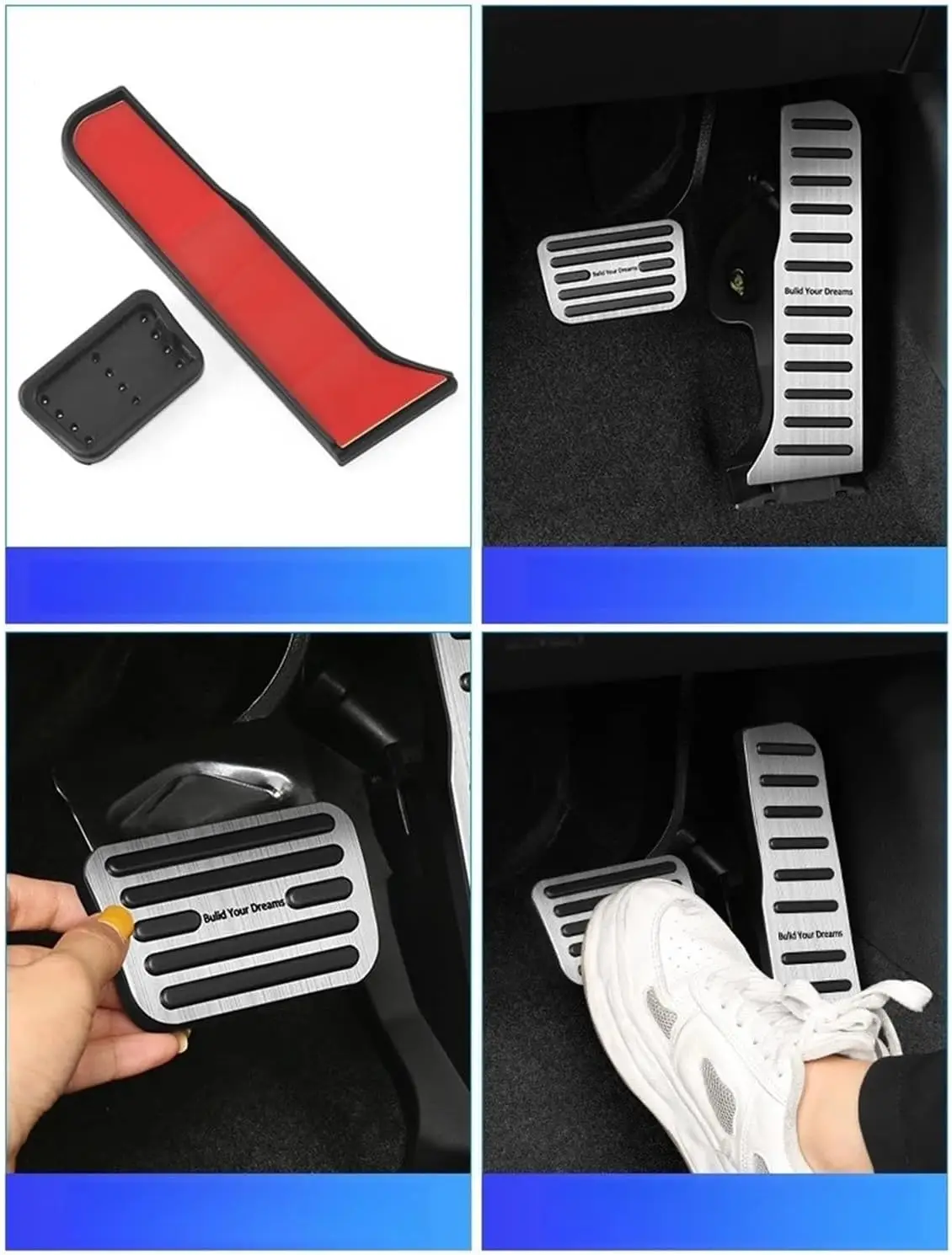 For BYD Seal EV Alumium Alloy Car Accelerator Brake Pedals Anti-Slip Car Fuel Foot Pedal Covers Accessories car pedals pedal cover stainless steel pedal cover