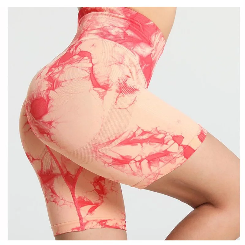 

Yoga Shorts Sport Short Tie Dye Yoga For Women Fitness Gym Shorts Seamless Summer Pants High Waist Leggings Sportswear