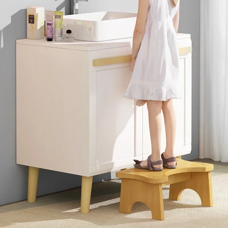 Toilet Squatly Foot Stool Adults Anti-slip Foot Seat Rest Helper Training Stand Bamboo Step Stool for Bathroom Kitchen