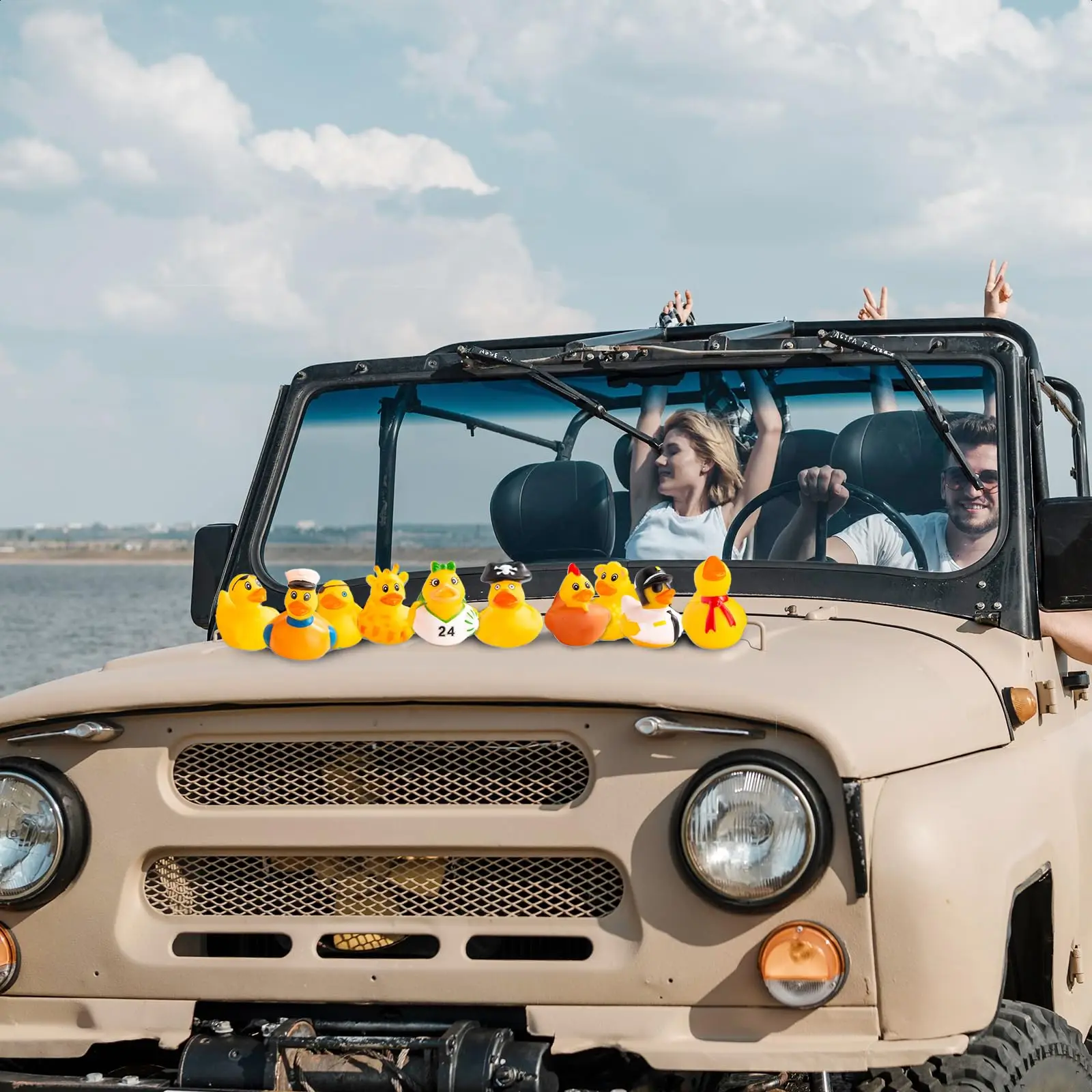 50 Pack Car Rubber Ducks,Car Decoration Assorted Rubber Ducks in Bulk Shower Swimming Bath Toy 4