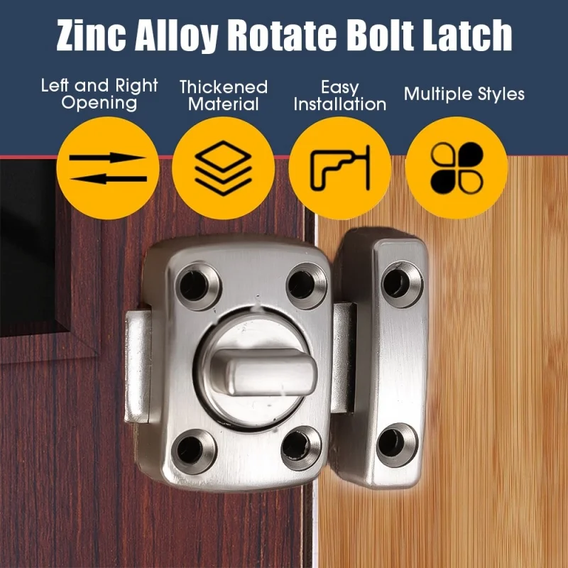 Rotating Bolt Door Catch Security Lock Zinc Alloy XINMEIWEN 2-Pack ...
