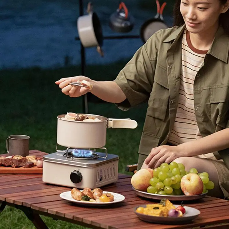 Camping Titanium Gas Stove Strong Trips Cooking Set Super Folding Burner Grill Outdoor Super Light Travel Supplies Cooking Tool portable stove