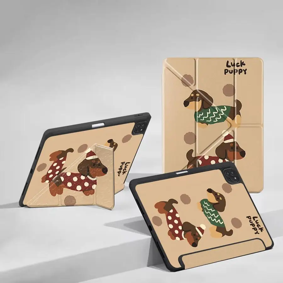Adorable Dog-Themed Tablet Case with Adjustable Holder