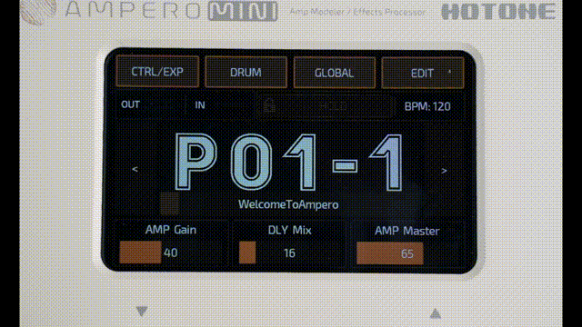 Hotone ampero mini ultra compact amp modeler & effects processor with the dual-core digital signal processing platform 