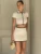 Knit Sweater 2 Piece-Set Women Lapel Cropped Short Sleeve Cardigan And Mini Skirt Sets Female Knitwear Short Skirt Outfits