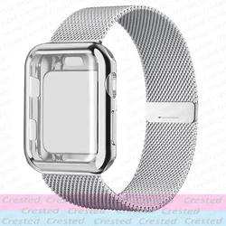 Elegant Stainless Steel Milanese Loop Watch Strap and Case - 42mm series 321 (Silver - silver)