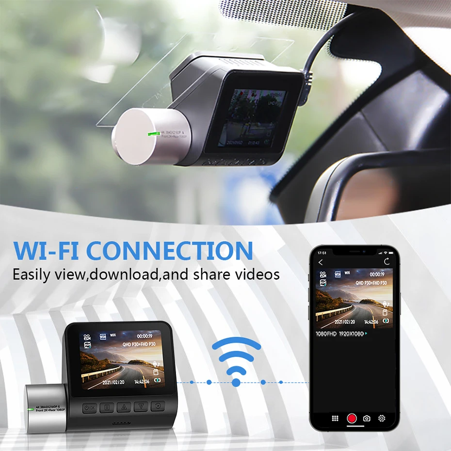   ķ UHD 4K + 1080P   2 ġ ڵ DVR,  96670 GPS Ʈ  ڴ,   ī޶, ߰ ð