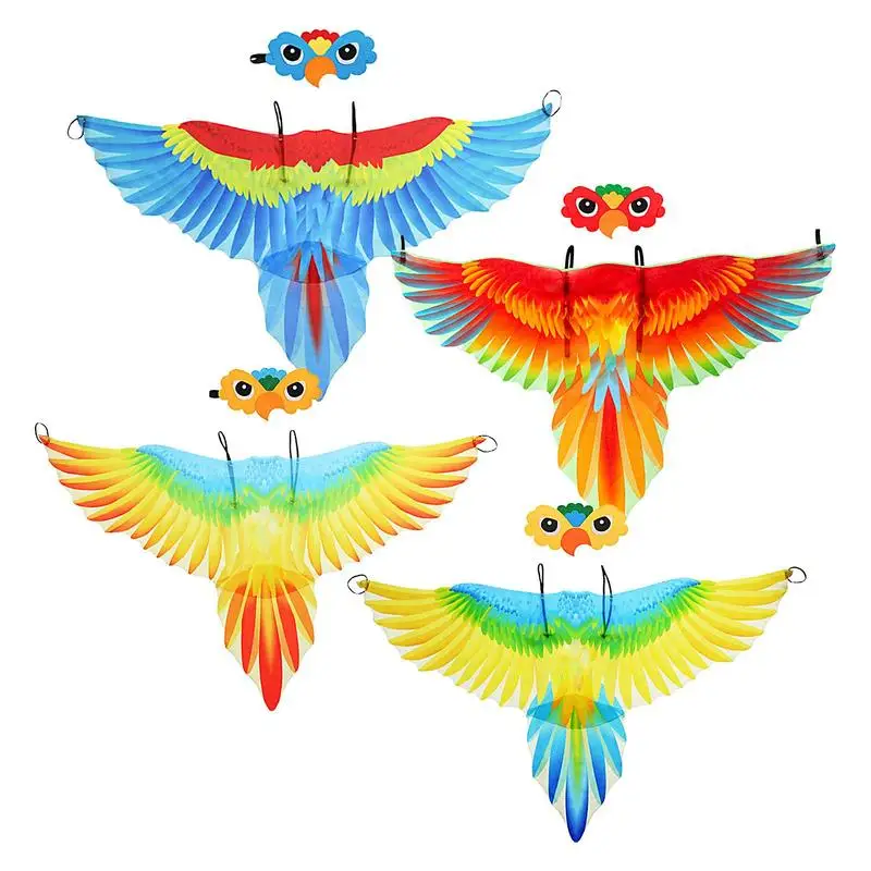 Bird Costume cape and Mask Parrot Wings Cape Dress up Shawl Cloak for Day Festival Masquerade Party Boys Girls