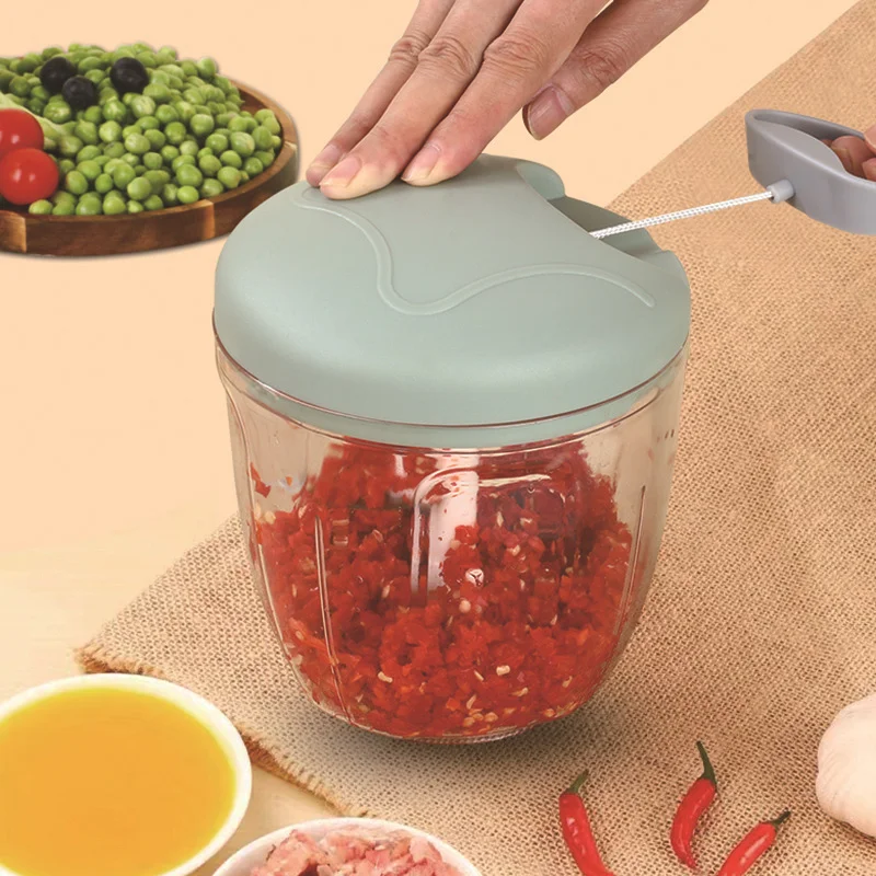 Manual Meat Mincer Garlic Chopper Rotate Garlic Press Crusher Vegetable Onion Cutter Kitchen Cooking Accessories 500/900ML