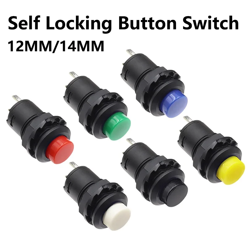 3A /125VAC 1.5A/250VAC DS-228 On/off latching Momentary Push Button Switches DS-428 locking Self Return Push Button Switch 5PCS