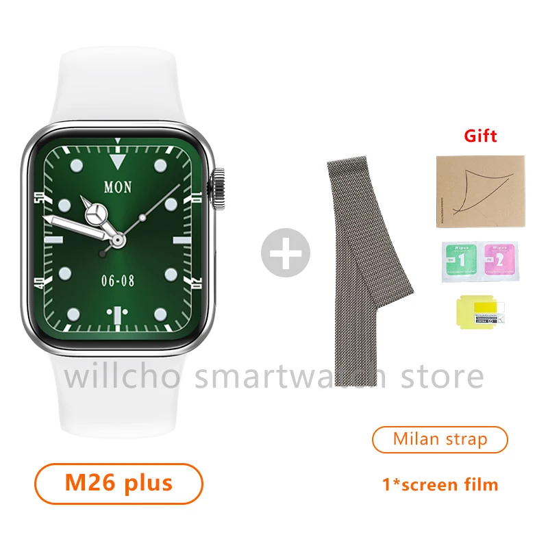 Original Smartwatch M26 plus Serie 6 2021 44mm Full Screen Touch Waterproof Bluetooth-compatible for IWO Smart Watch Men Women 
