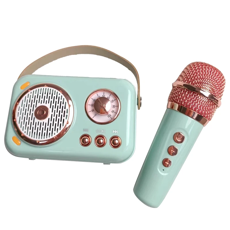 family-outdoor-children's-karaoke-bluetooth-speaker-wireless-microphone-portable-card-subwoofer-high-volume