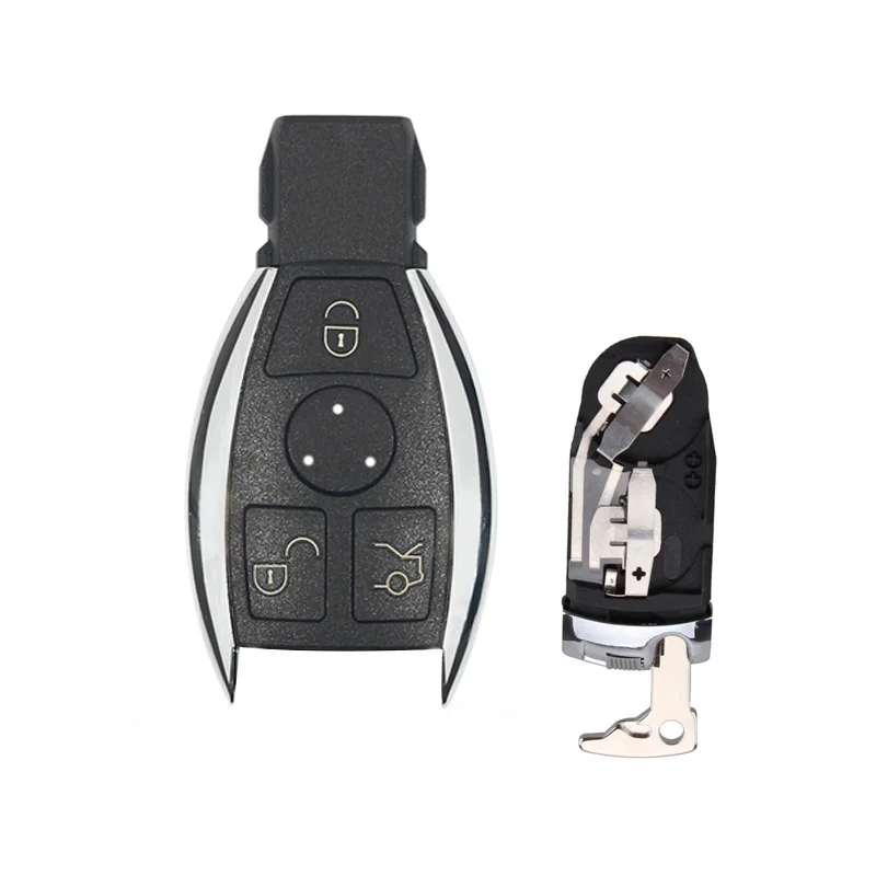 3Buttons Double Battery Holder With Key Blade For Mercedes Benz A B C E
