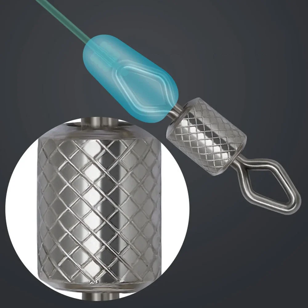 Dndyuju 50 stücke Angel fass rollende Wirbel Diamant muster Messing drehbar Angelhaken Stecker Angel zubehör Werkzeuge – Detail 9
