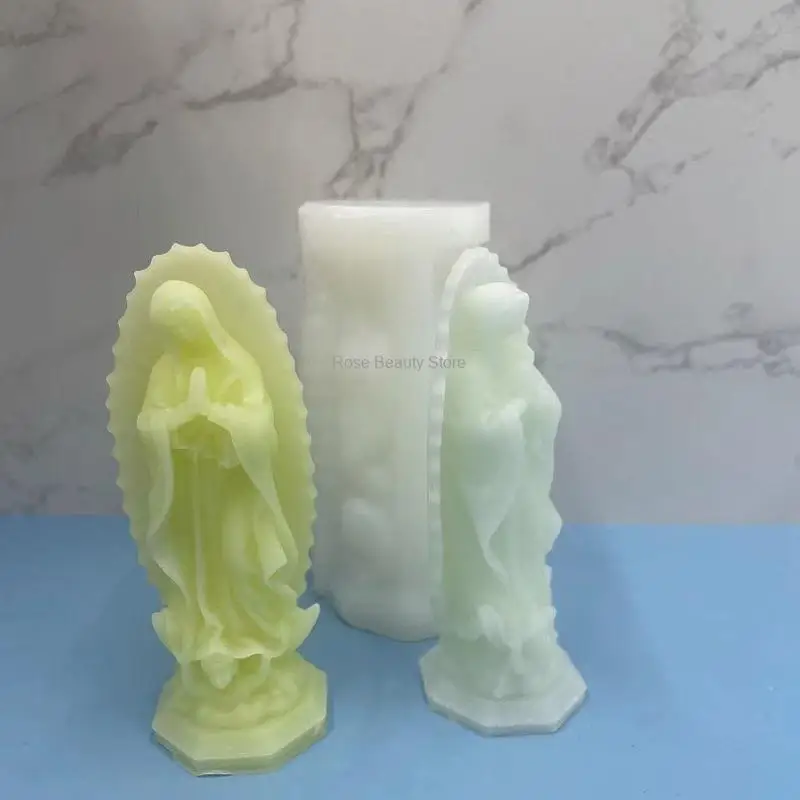 Virgin Mary Candle Silicone Mold Diy Aromatherapy Epoxy Resin Pendant Handmade Gypsum Mold Home Decoration Pendant