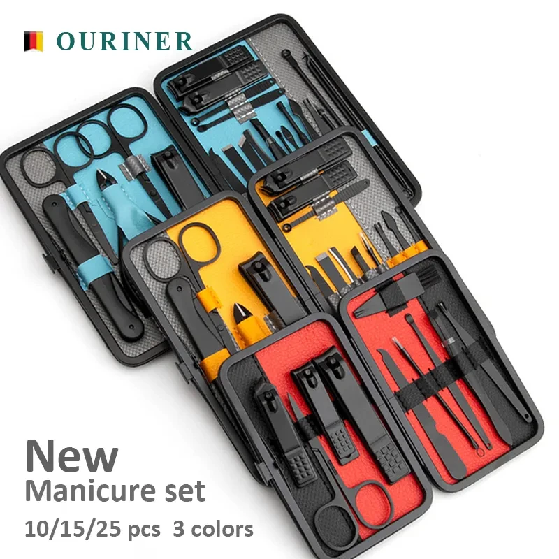 Manicure Set 10/15/25 PCs Full Function Kit Professional Stainless Steel Pedicure Sets Nail Clipper With Portable Case Idea Gift 4