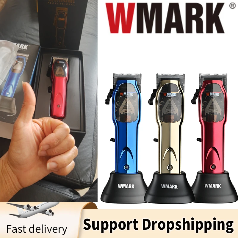 

2023 WMARK профессиональная машинка для стрижки волос, высокоскоростной триммер для волос 9000 об/мин с зарядкой, подставка для стрижки волос, Парикмахерская, мужская модель
