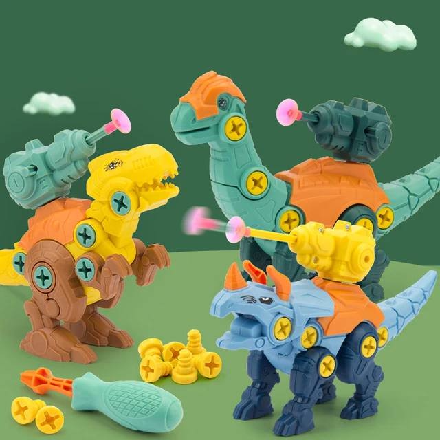 DIY Screwing Jurassic Dinosaurs Baby Toys For 3 Years Old Assembly Nuts Model Sets Safe Blocks Early Educational Toddler Gifts 6