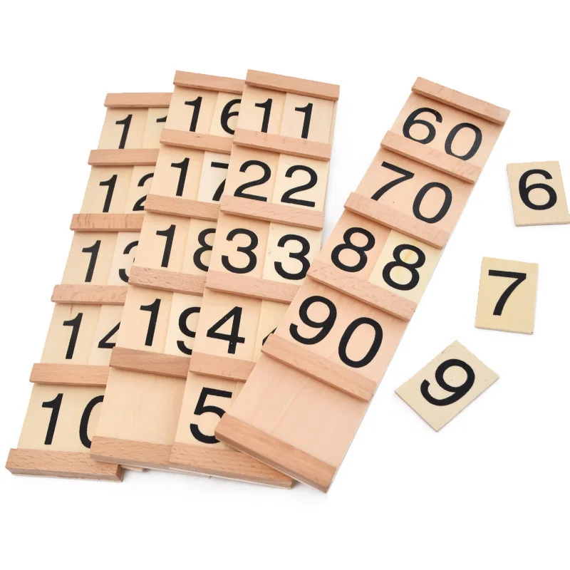 Children's Wooden Montessori Numbers 1-99 Learning Card Math Teaching Aid Preschool Children Early Education Educational Toys math toys teaching aids toys educational toys