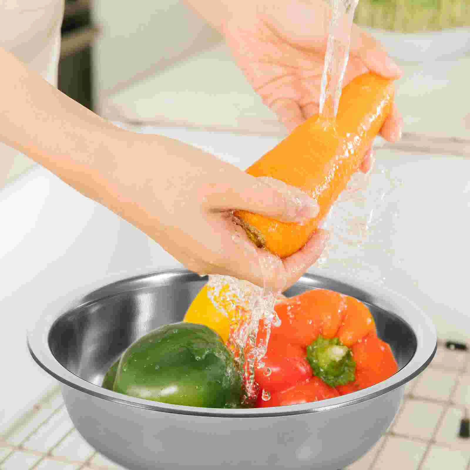 

Metal Basin Bowl Food Bowl Large Mixing Plates Dough Making Basin Washing Basin Food Dinner Plates Food Storage Bowl Home