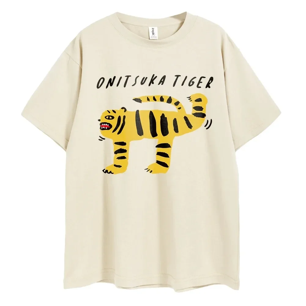 【onitsuka tiger】WOMEN'S T-SHIRT Onitsuka Tiger Graphic T-shirt 'Green Light Beige' 2183B177