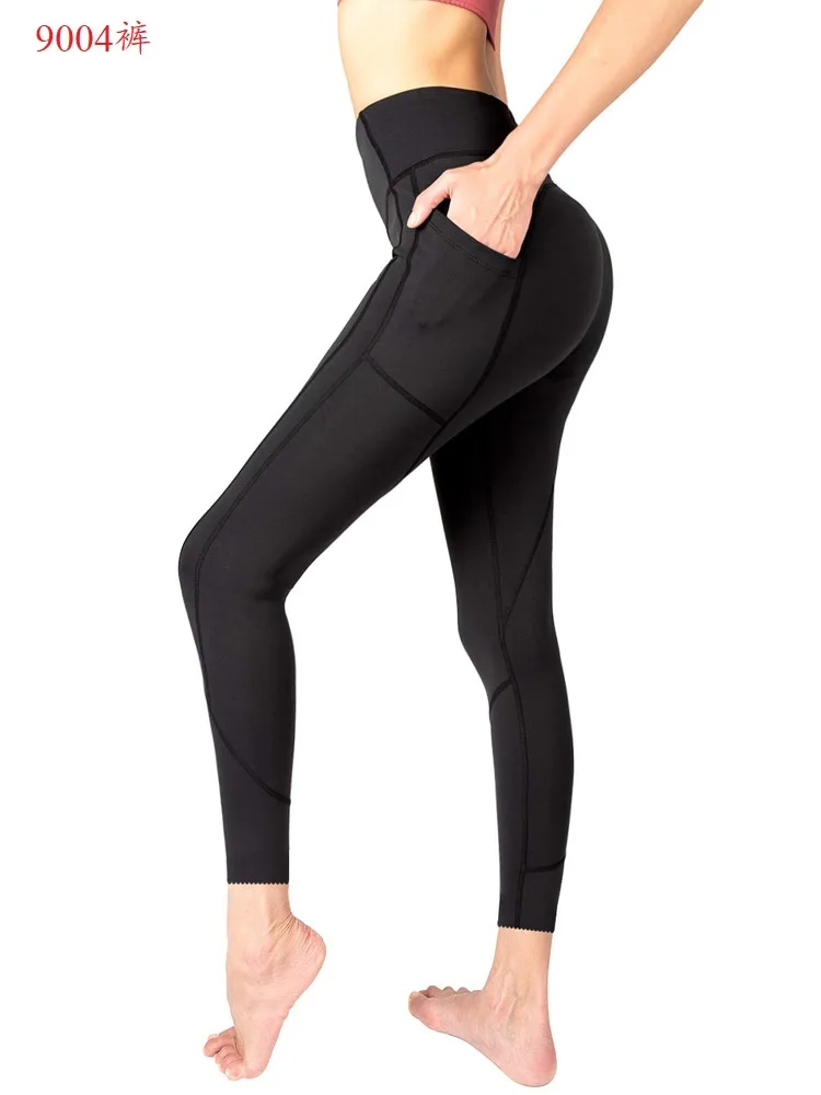 Large Black Yoga Pants For Women With Pockets High Waisted Workout