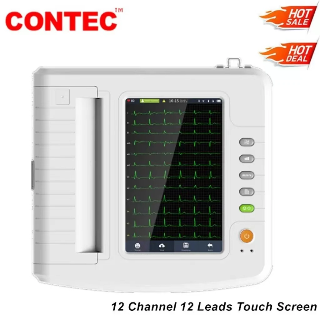 CONTEC Touch 12 channel ECG Machine EKG Electrocardiograph Software Interpretation USB ECG1212G