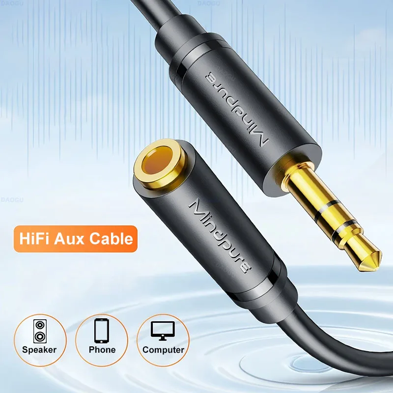 Premium 3.5mm Audio Extension Cable - Male to Female HiFi Sound Cord Extender