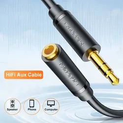 Premium 3.5mm Audio Extension Cable - Male to Female HiFi Sound Cord Extender - 3m