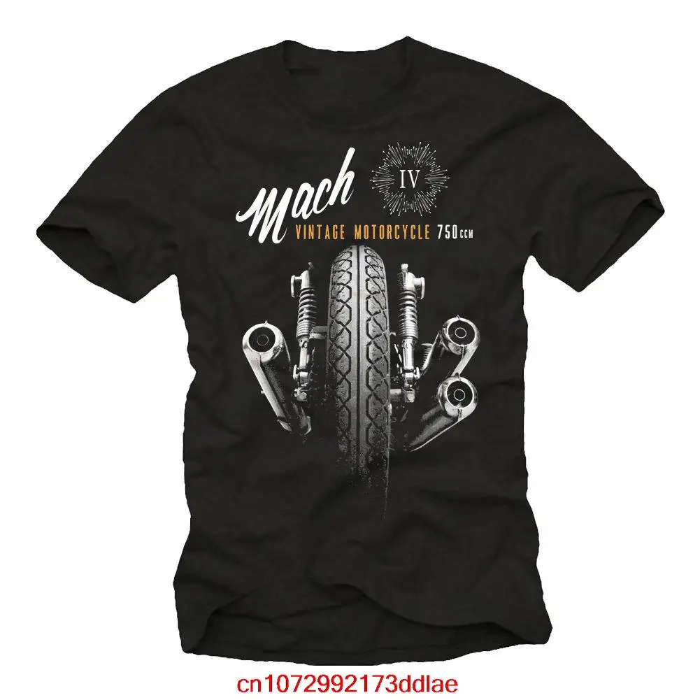 Fashion Disk Cache Large Motor Cache Da Uomo Mach 4 Classic Road-Traffic Oblungo Driver Bike T-Shirt Da Uomo Con Motore A Mani Corte