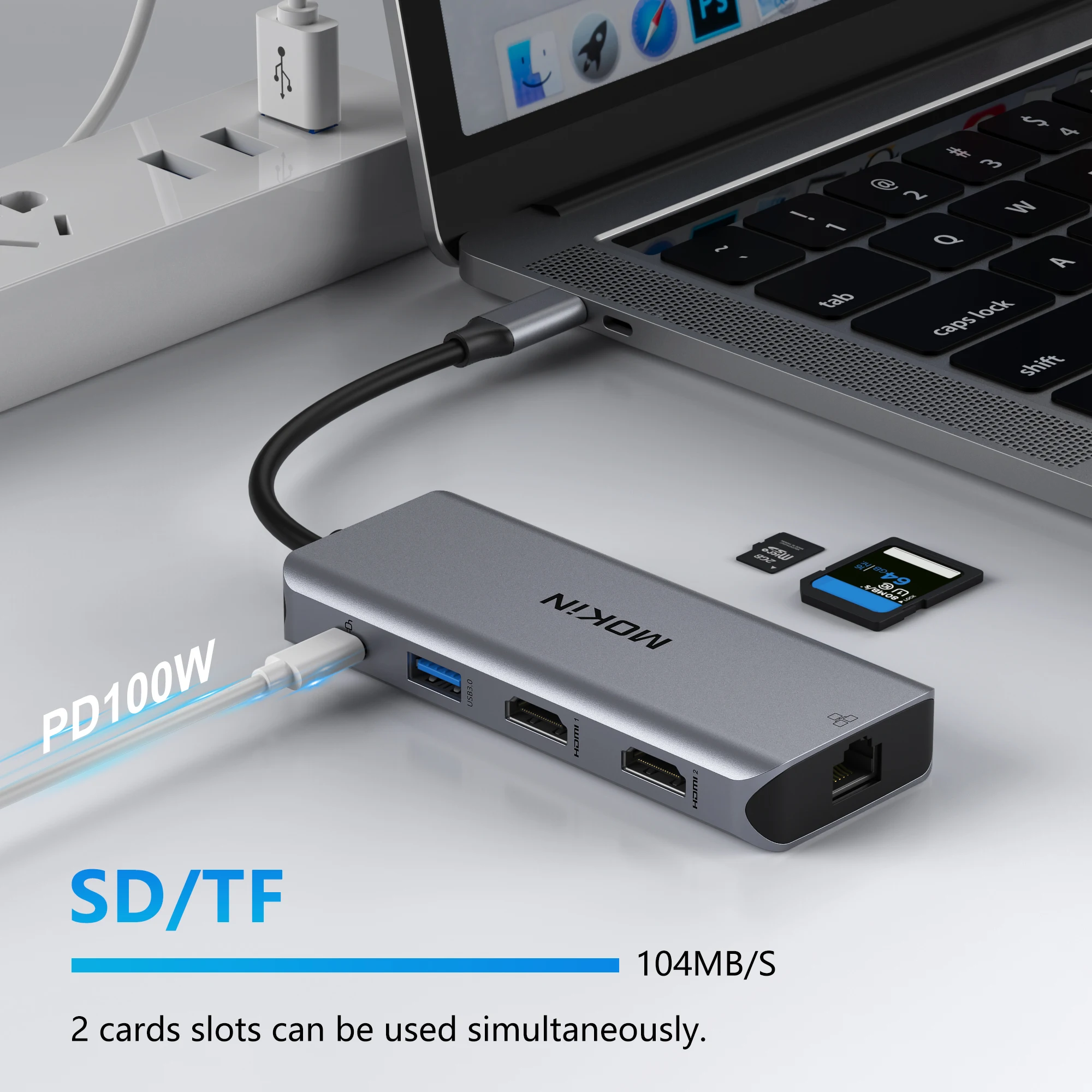 MOKiN USB C- HDMI , CŸ USB  ŷ ̼,   HDMI ,  4K @ 60Hz, 9  1