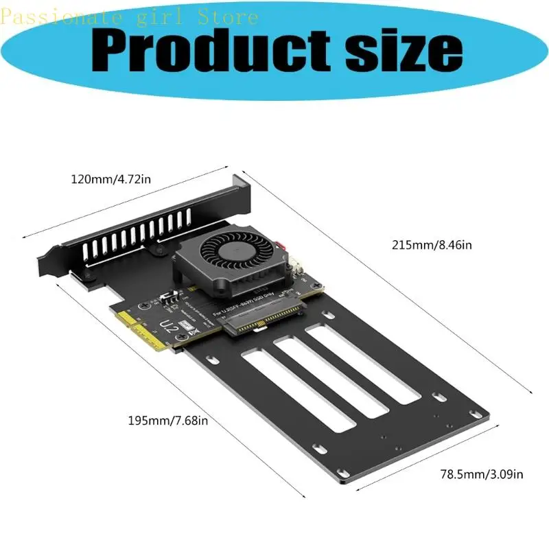 87HA 신뢰할 수 있는 PCIe 5.0X4 U.2 SFF 8639 어댑터(과전류 보호 및 금속 프레임 포함)
