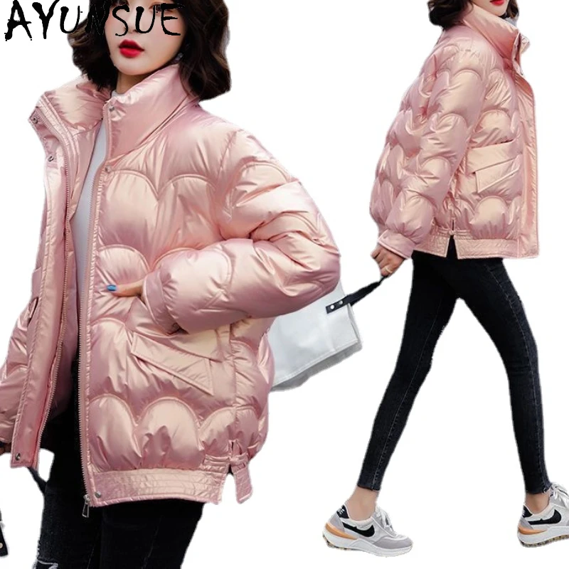 

AYUNSUE Winter Jacket Women Clothes Loose Glossy Parkas New Korean Short Women's Padded Jacket Jaqueta Acolchoada Feminina