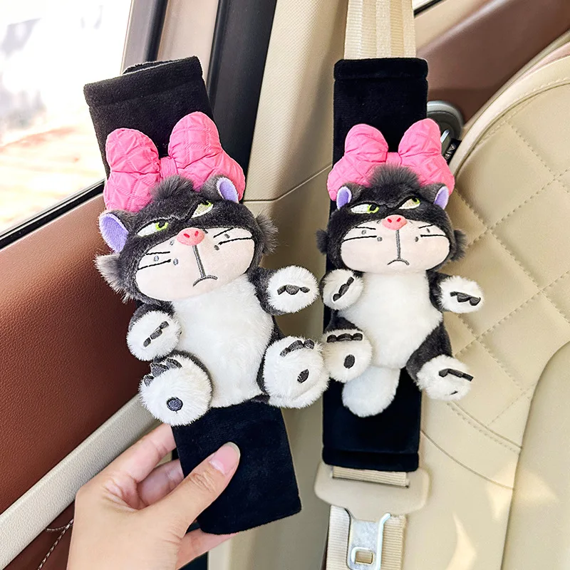 Fluffy Cartoon Panda Cat Plush Steering Wheel Cover - Winter Cozy, Cute & Anti-Slip Design