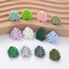 10Pcs New Leaf Pattern Baby Silicone Teether Beads DIY Infant Chew Nursing Teether Goods Toy Pacifier Chain Making Accessories 1