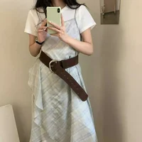 Fashion Suede Leather Wide Belt Hot Girls Vintage Chamois Leather Luxury Design Harajuku Gothic Pin Buckle Waistband Accessories - Image 4