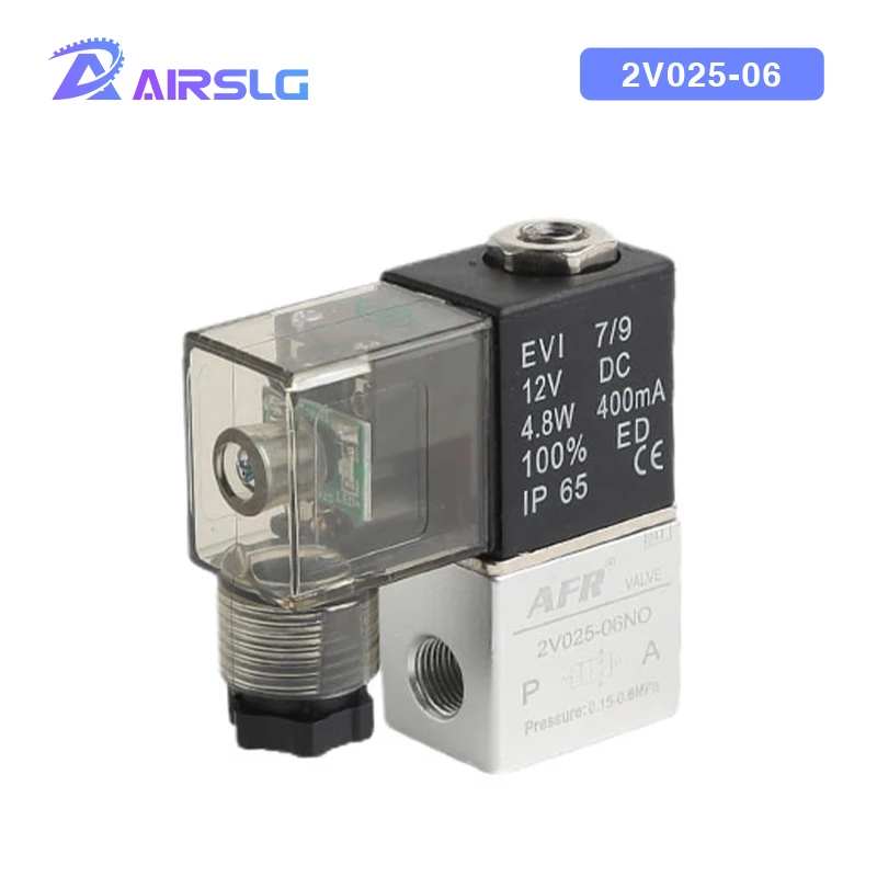 

Better Quality 2V025-08 3V1-06 AC110V/220V DC12V/24V Compressor Valve 1/4" Normally Closed Pneumatic Aluminum Solenoid Valve