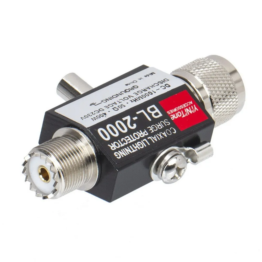 BL-2000 400W 50 Ohm Coaxial Lightning Arrestor Surge Protector PL259 Female To PL259 Female