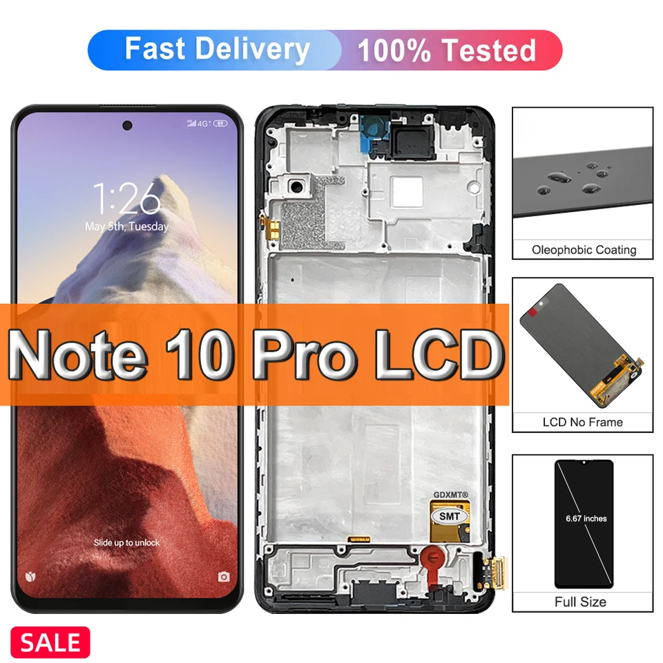 AMOLED for Xiaomi Redmi Note 10 Pro LCD Display Touch Screen