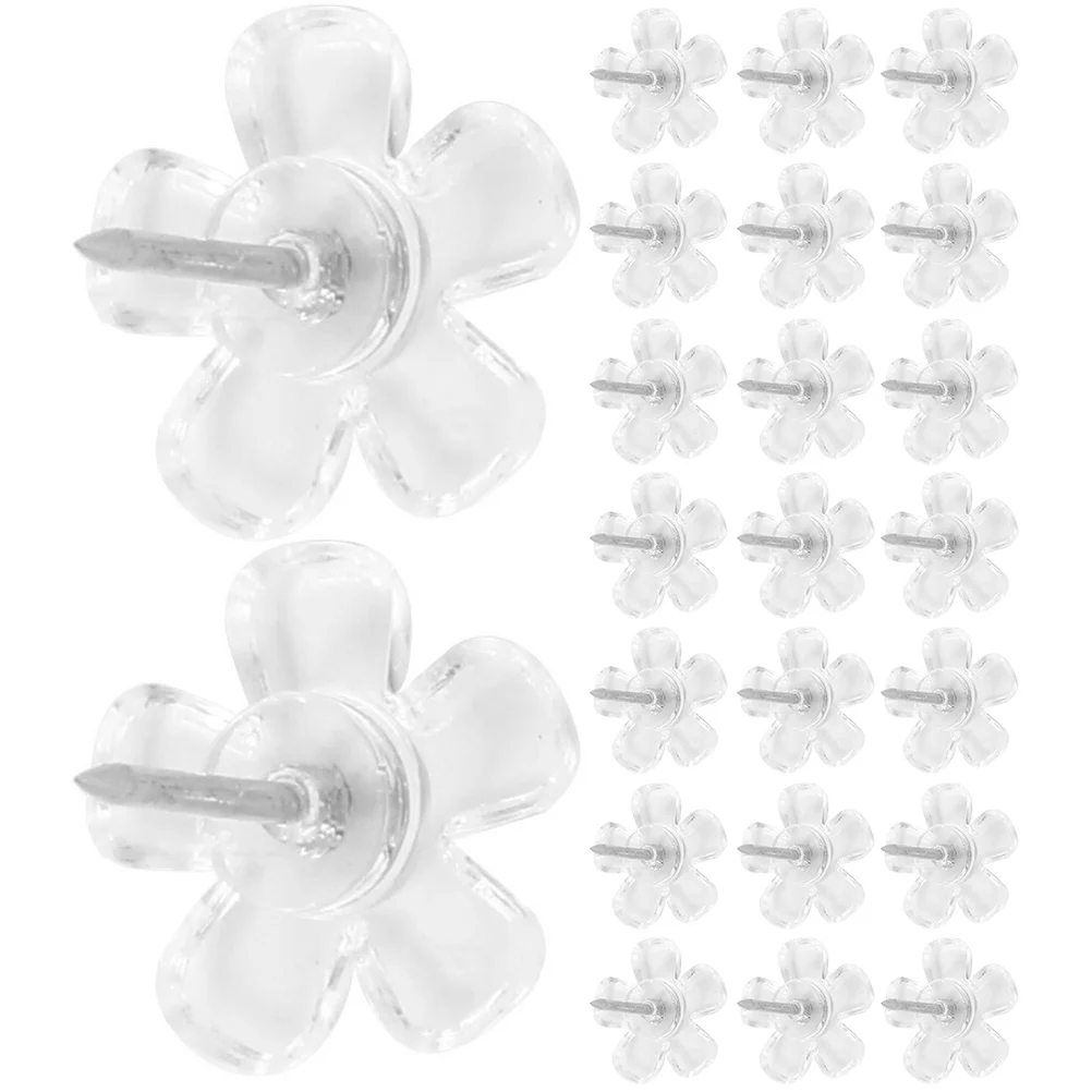 

100 шт. прозрачные цветочные кнопочные кнопки, штифт для крепления стен и пробковых досок